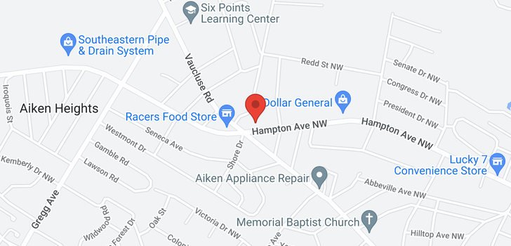 map of 1636 Hampton Avenue NW, Aiken, SC 29801